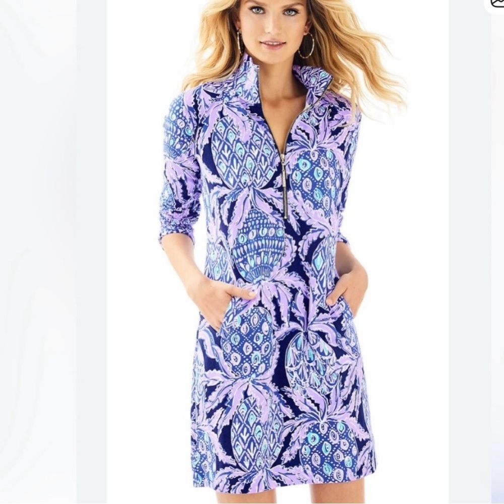 Lilly Pulitzer Skipper Popover Dress UPF 50+ Lilac Verbena Sz S